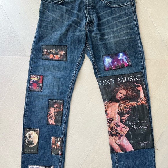 One of a Kind Graphic Patch Jeans